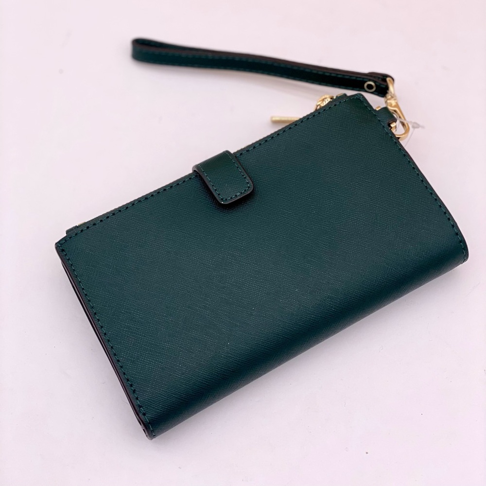Michael Kors DoubleZip Wallet Wristlet Phone Case Racing Green - Picture 10 of 15
